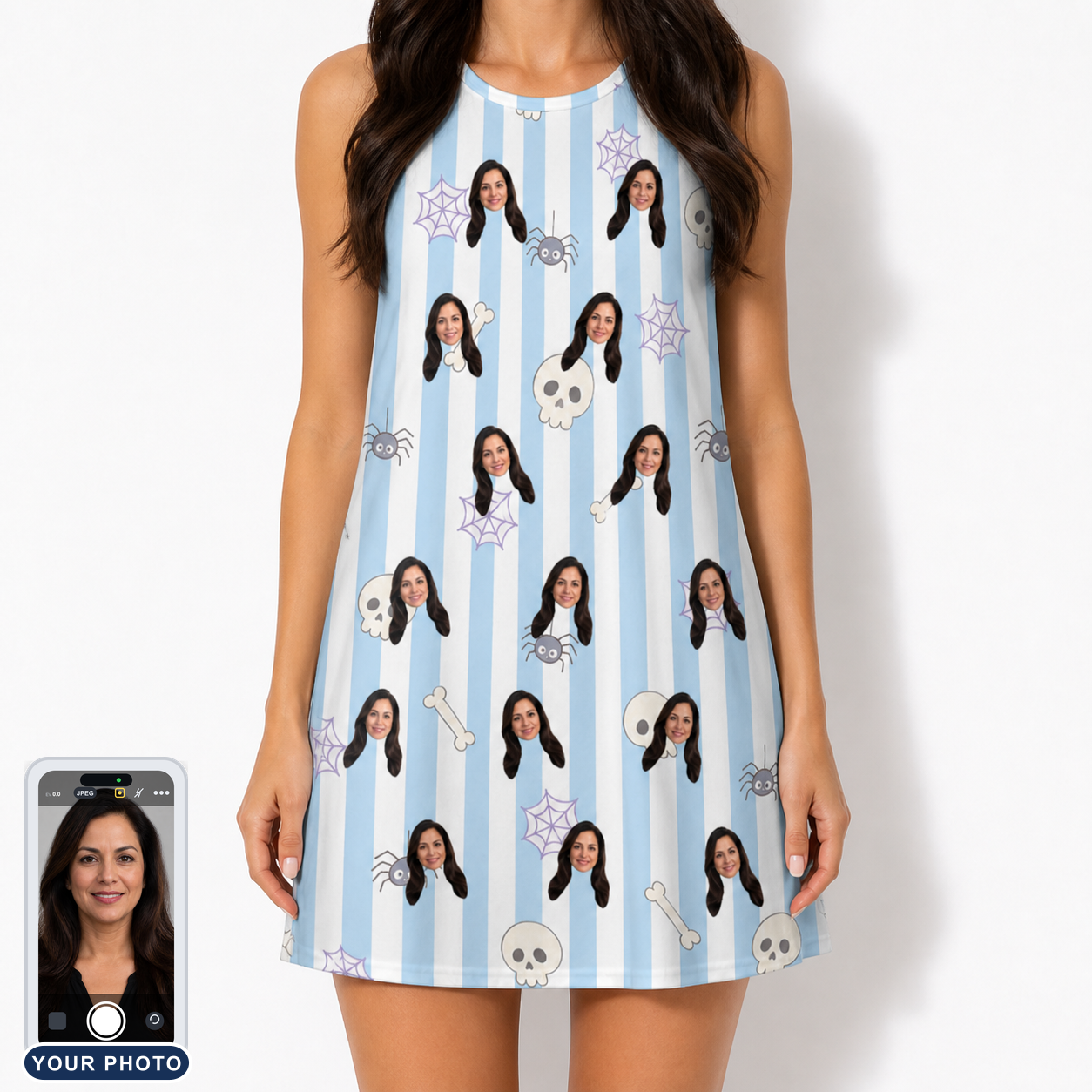 Women's Graveyard Giggles Custom Face Tank Dress