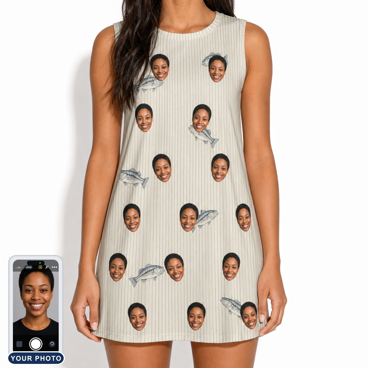 Women's Lunker Lunacy Custom Face Tank Dress