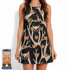 Women's Midnight Moonhoot Custom Cat Face Tank Dress