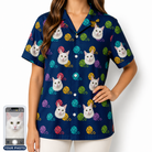 Women's Yarn Yowls Custom Cat Face Hawaiian Shirt