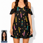 Women's Wick Winks Custom Face Off-Shoulder Dress