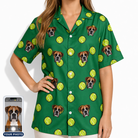 Women's Tennis Tails Custom Dog Face Hawaiian Shirt