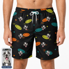 Men's Frisbee Flingers Custom Dog Face Beach Shorts