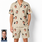 Men's Feline Frights Custom Face Shirt & Shorts Set