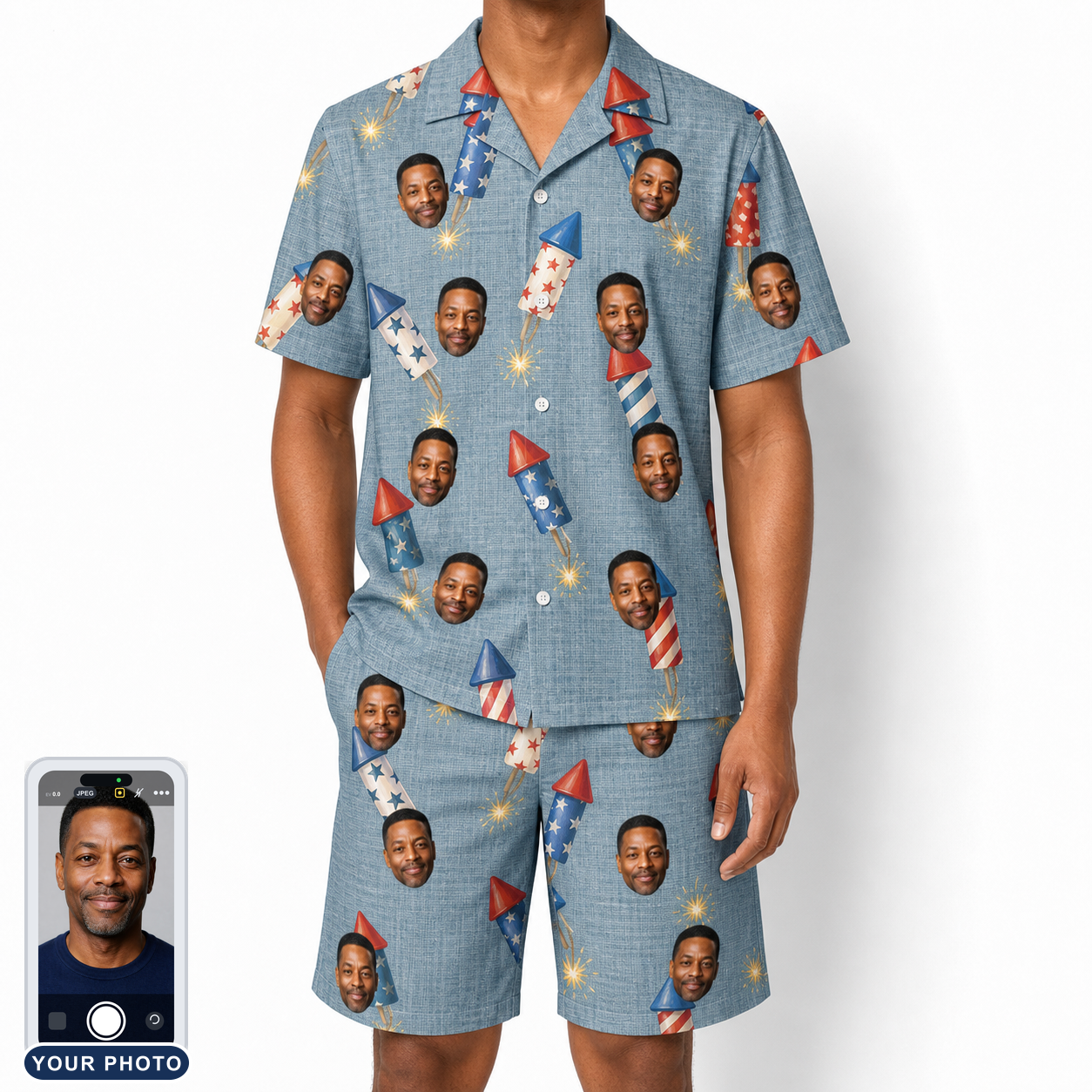 Men's Launch Lark Custom Face Shirt & Shorts Set