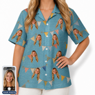 Women's Birthday Bunting Custom Face Hawaiian Shirt