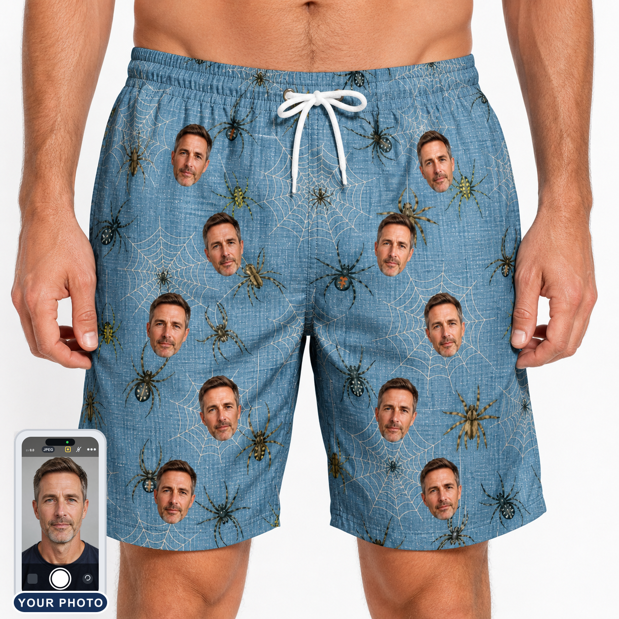 Men's Scuttle Sideshow Custom Face Beach Shorts