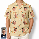 Men's Candle Confetti Custom Face Hawaiian Shirt
