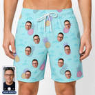 Men's Spiky Shoreline Custom Face Beach Shorts