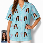 Women's Cork Kisses Custom Face Hawaiian Shirt