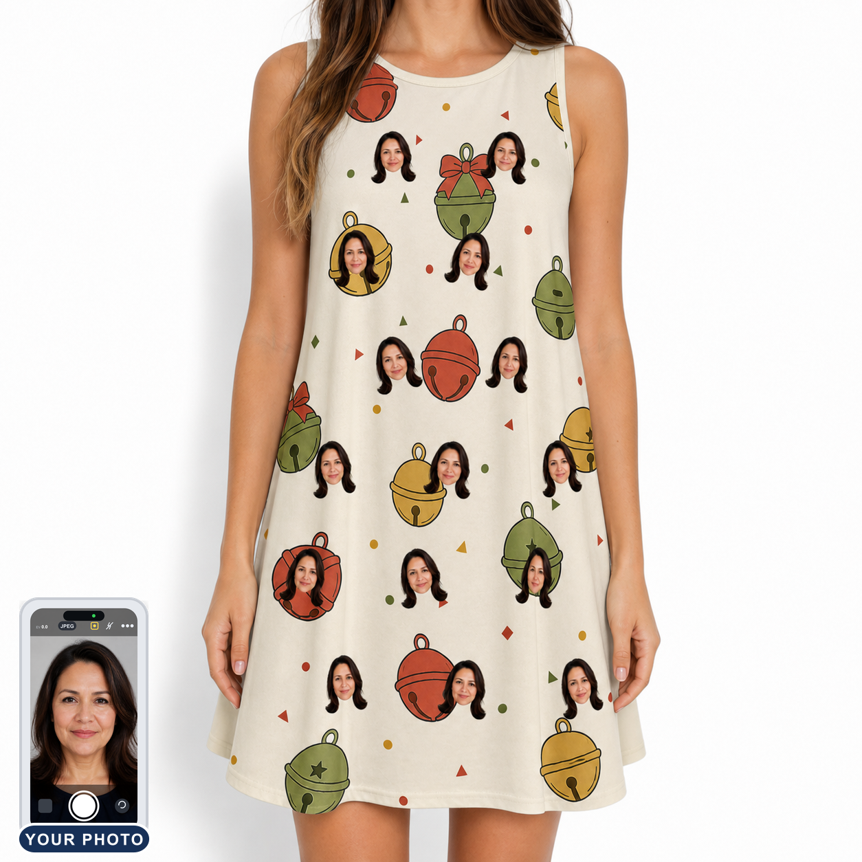 Women's Chime Charms Custom Face Tank Dress