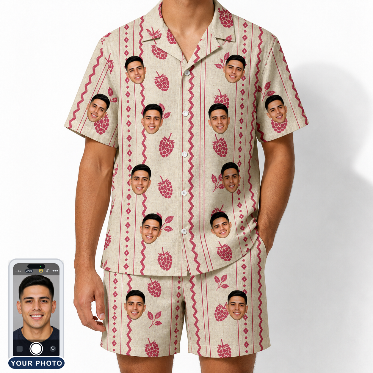 Men's Brambly Bounce Custom Face Shirt & Shorts Set