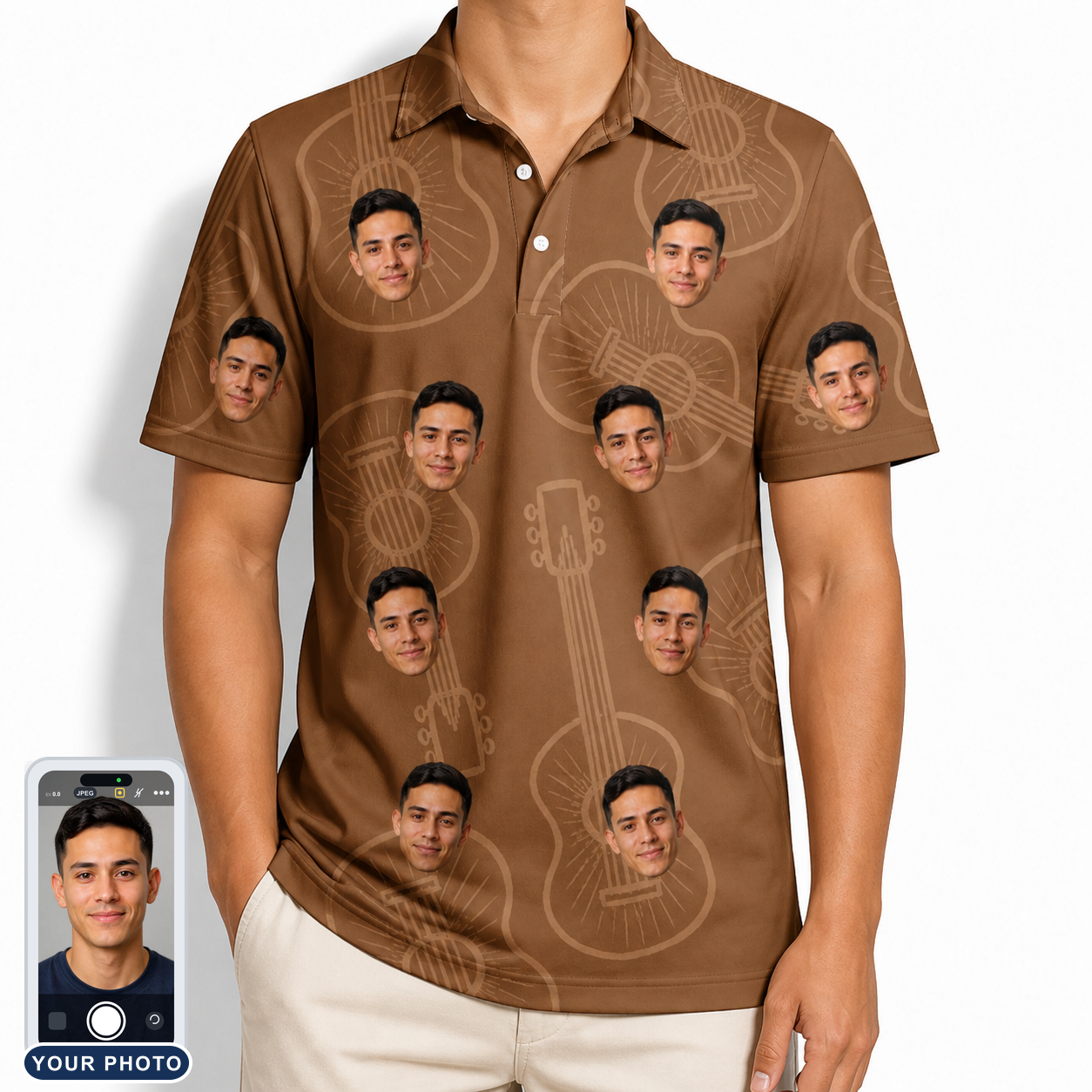 Men's Chord Kinship Custom Face Polo Shirt