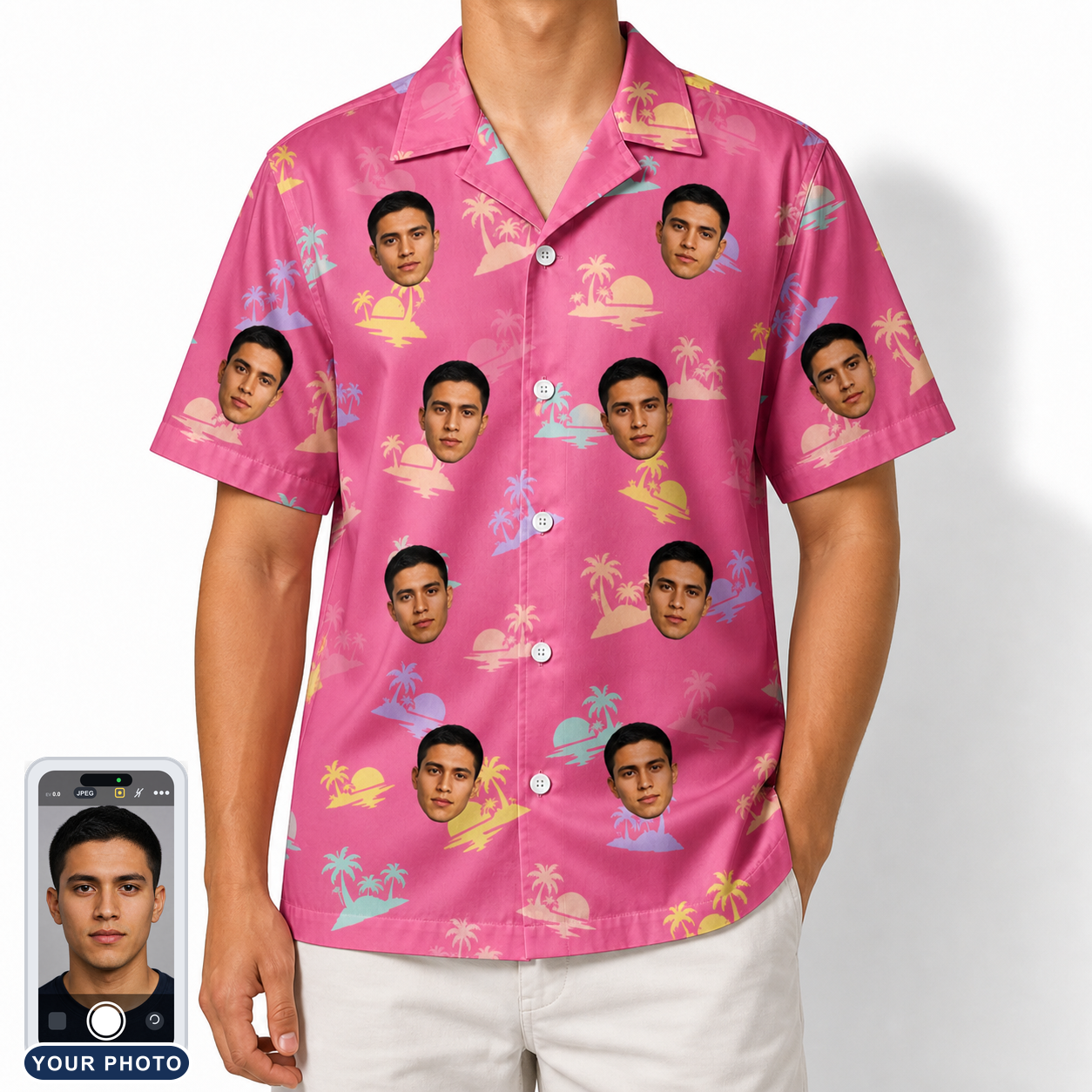 Men's Heatwave Hacienda Custom Face Hawaiian Shirt