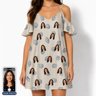 Women's Scallop Serenade Custom Face Off-Shoulder Dress