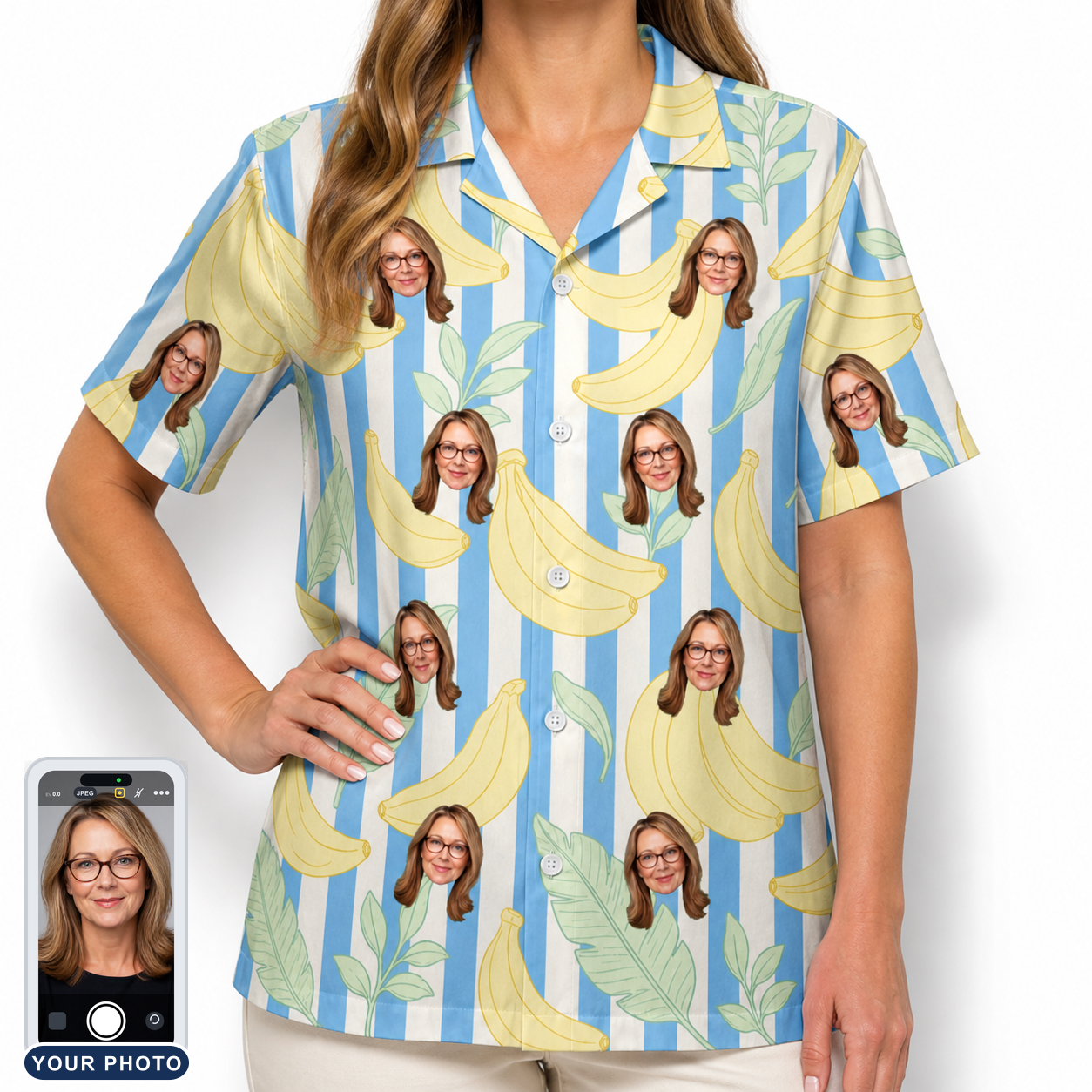 Women's Peel Appeal Custom Face Hawaiian Shirt