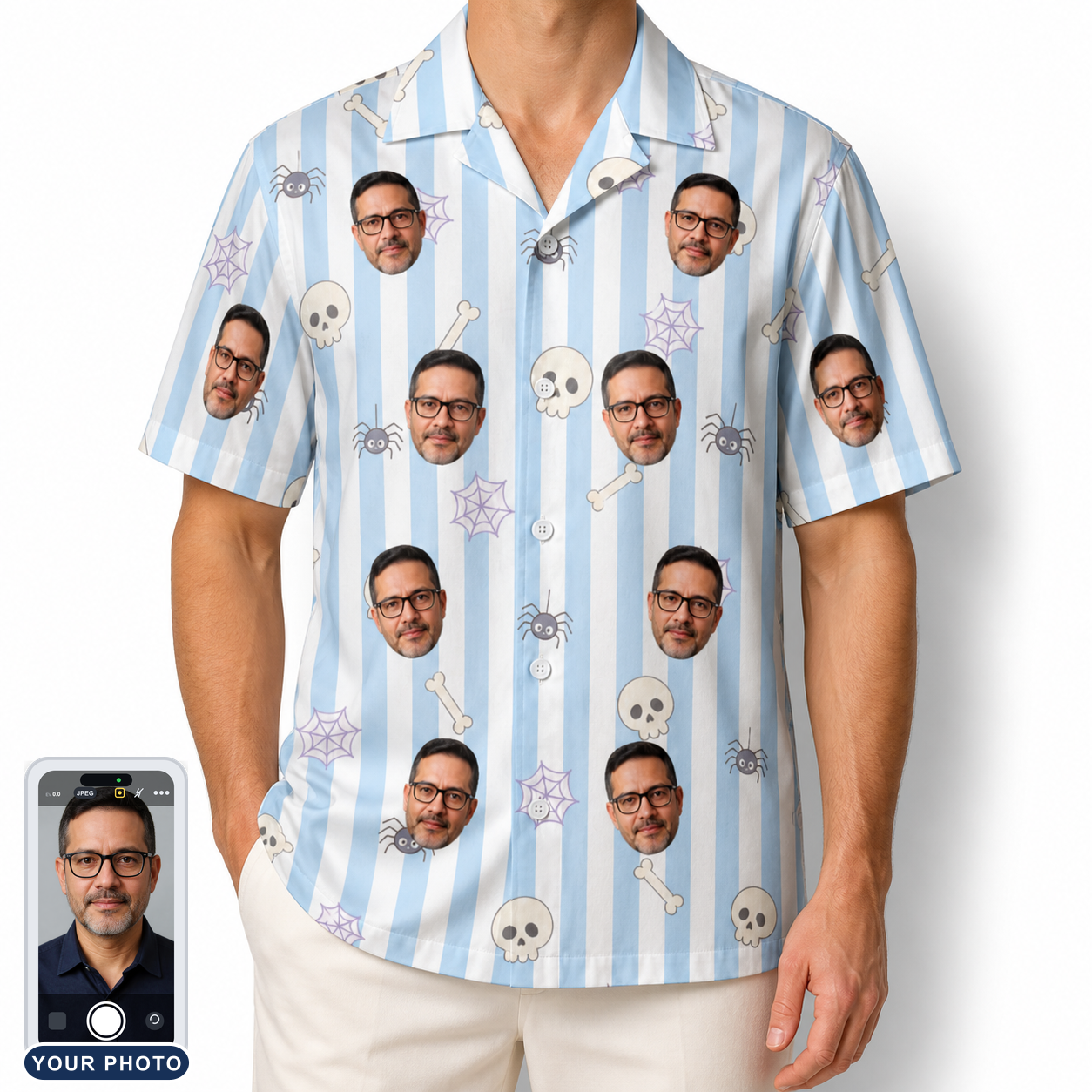 Men's Graveyard Giggles Custom Face Hawaiian Shirt