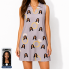 Women's Diamond Dares Custom Face V-Neck Dress