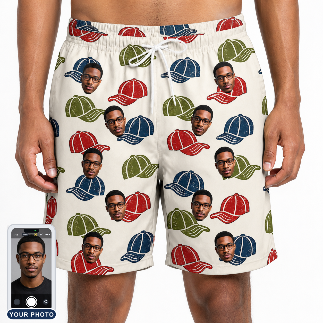 Men's Brim Bonds Custom Face Beach Shorts