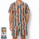 Men's Christmas Cuffs Custom Dog Face Shirt & Shorts Set