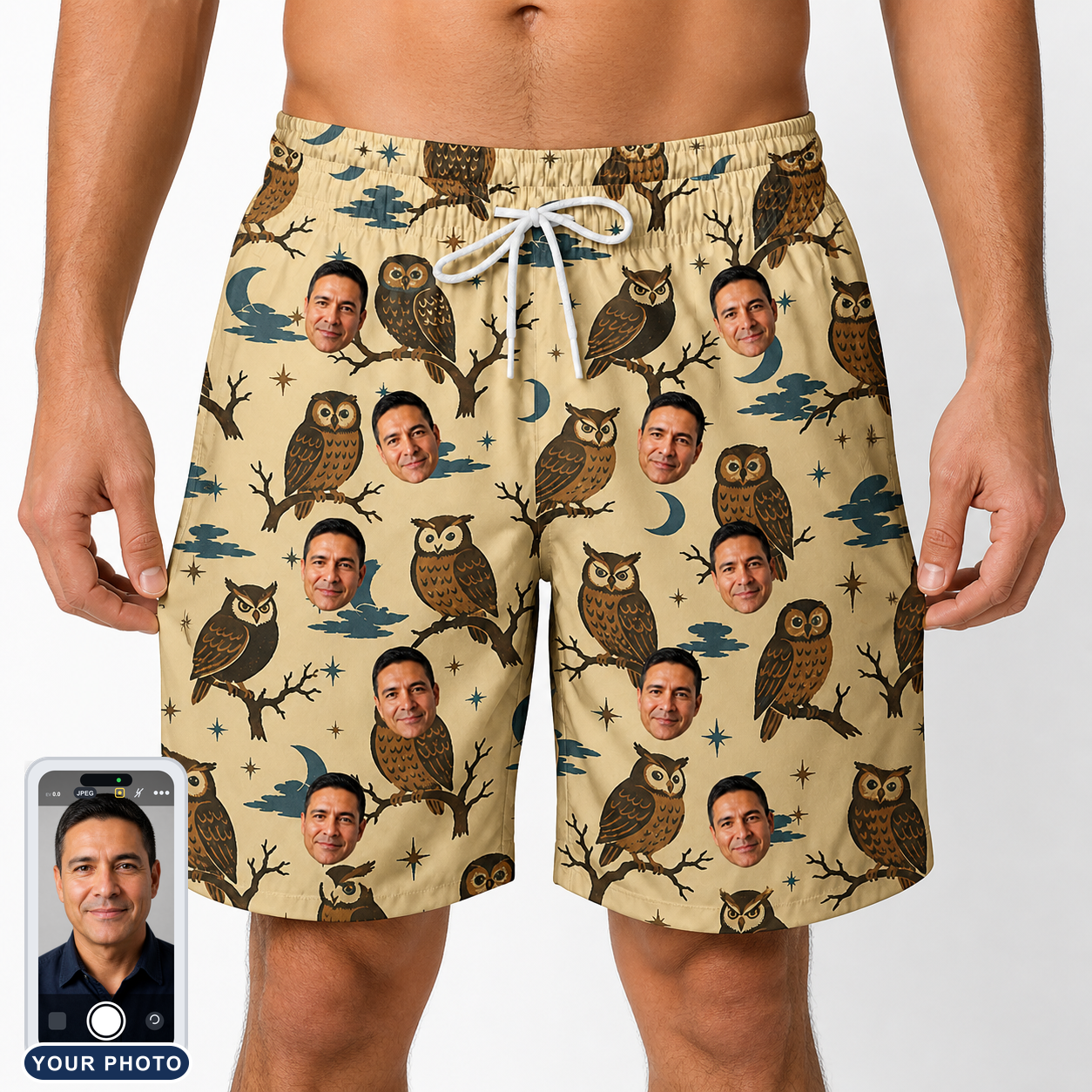 Men's Roost Ruckus Custom Face Beach Shorts