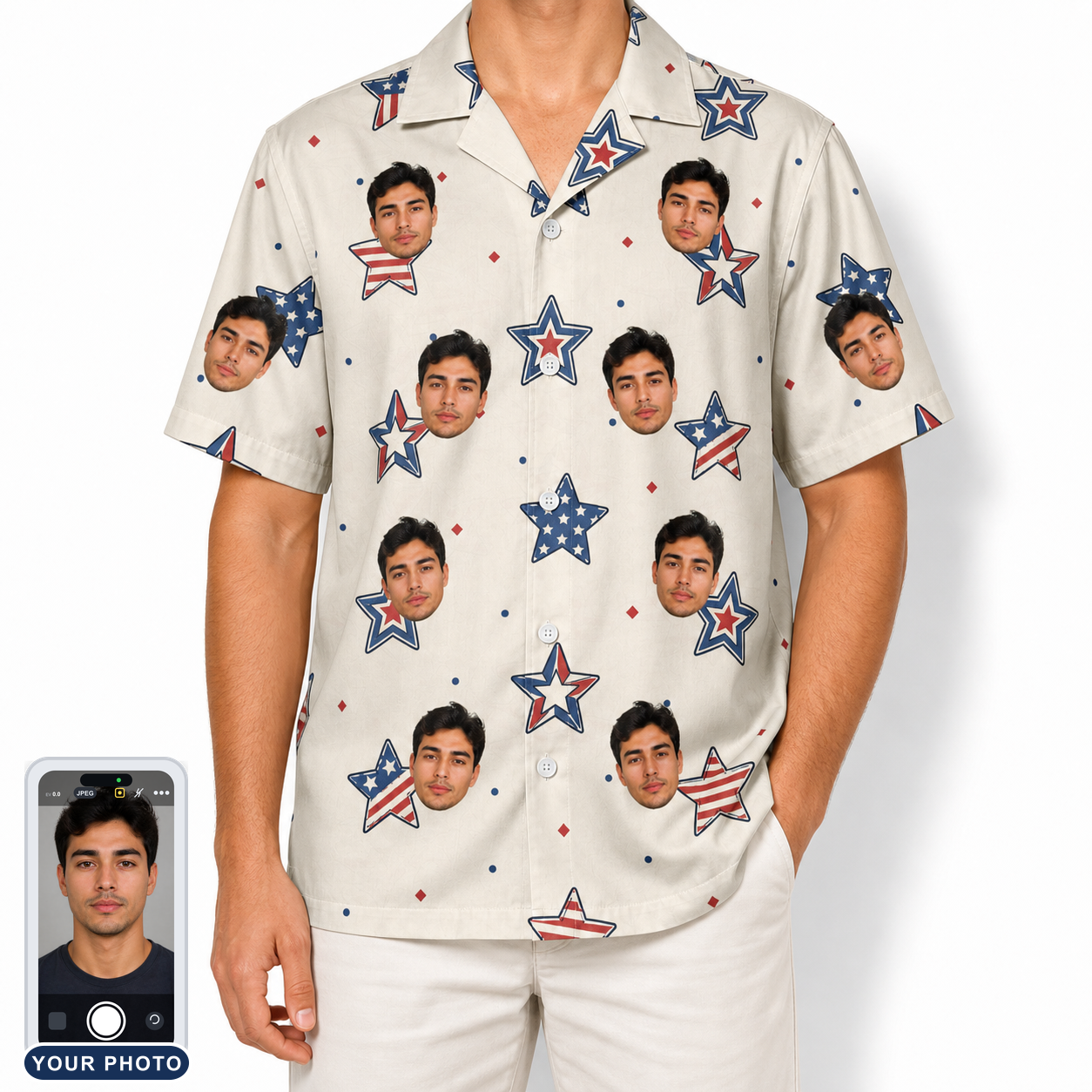 Men's Fourth Fizz Custom Face Hawaiian Shirt