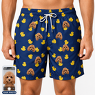 Men's Quack Pack Custom Dog Face Beach Shorts