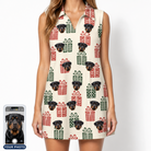 Women's Bowtiful Bundles Custom Dog Face V-Neck Dress