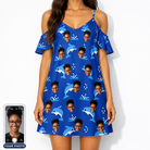 Women's Porpoise Party Custom Face Off-Shoulder Dress