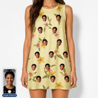 Women's Frangipani Frolic Custom Face Tank Dress