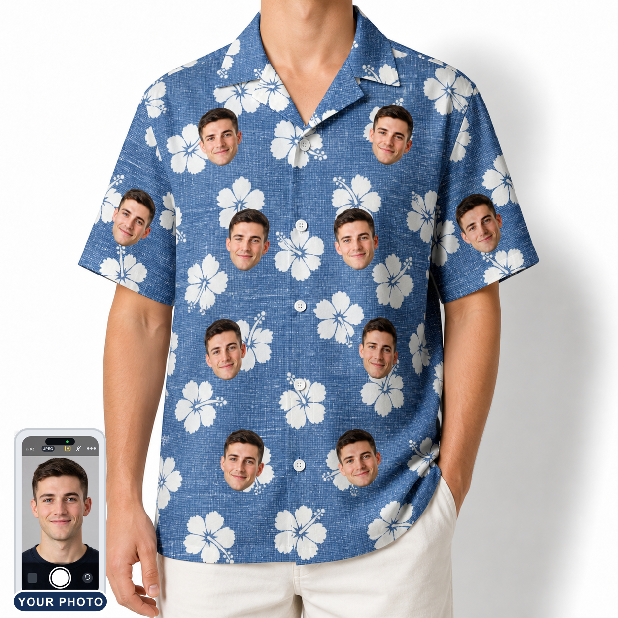 Men's Riviera Reverie Custom Face Hawaiian Shirt