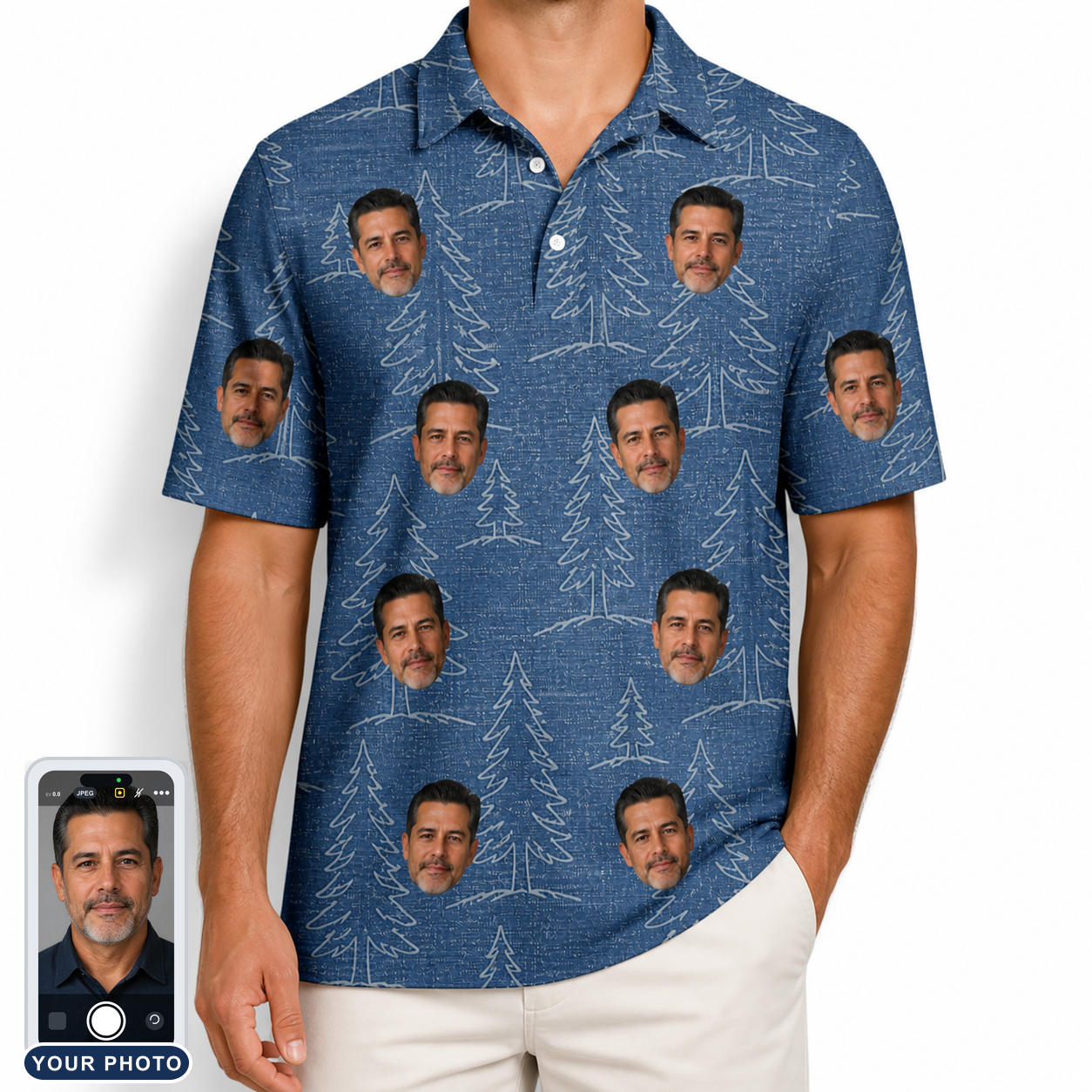 Men's Needle Nineteen Custom Face Polo Shirt
