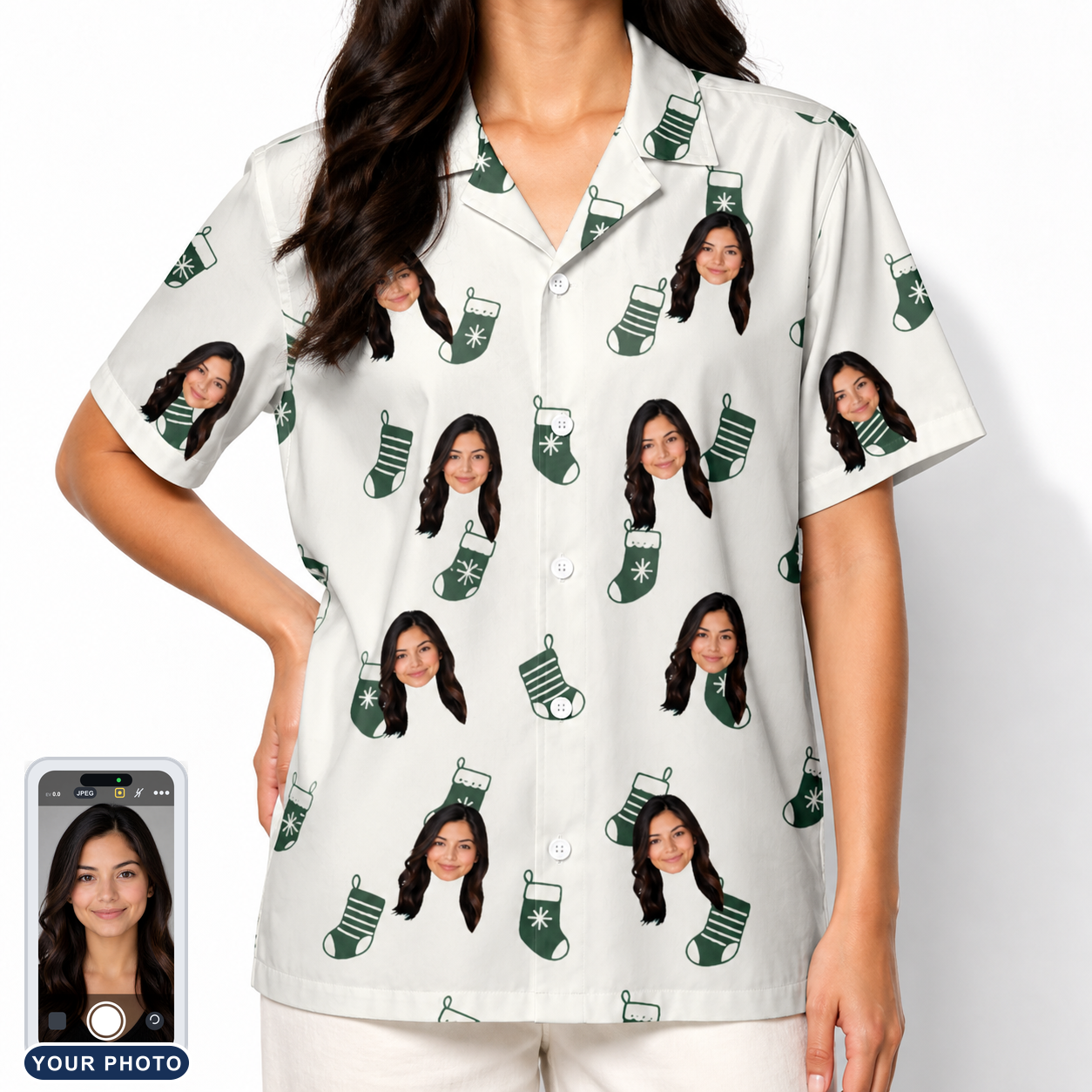 Women's Gifts Afoot Custom Face Hawaiian Shirt