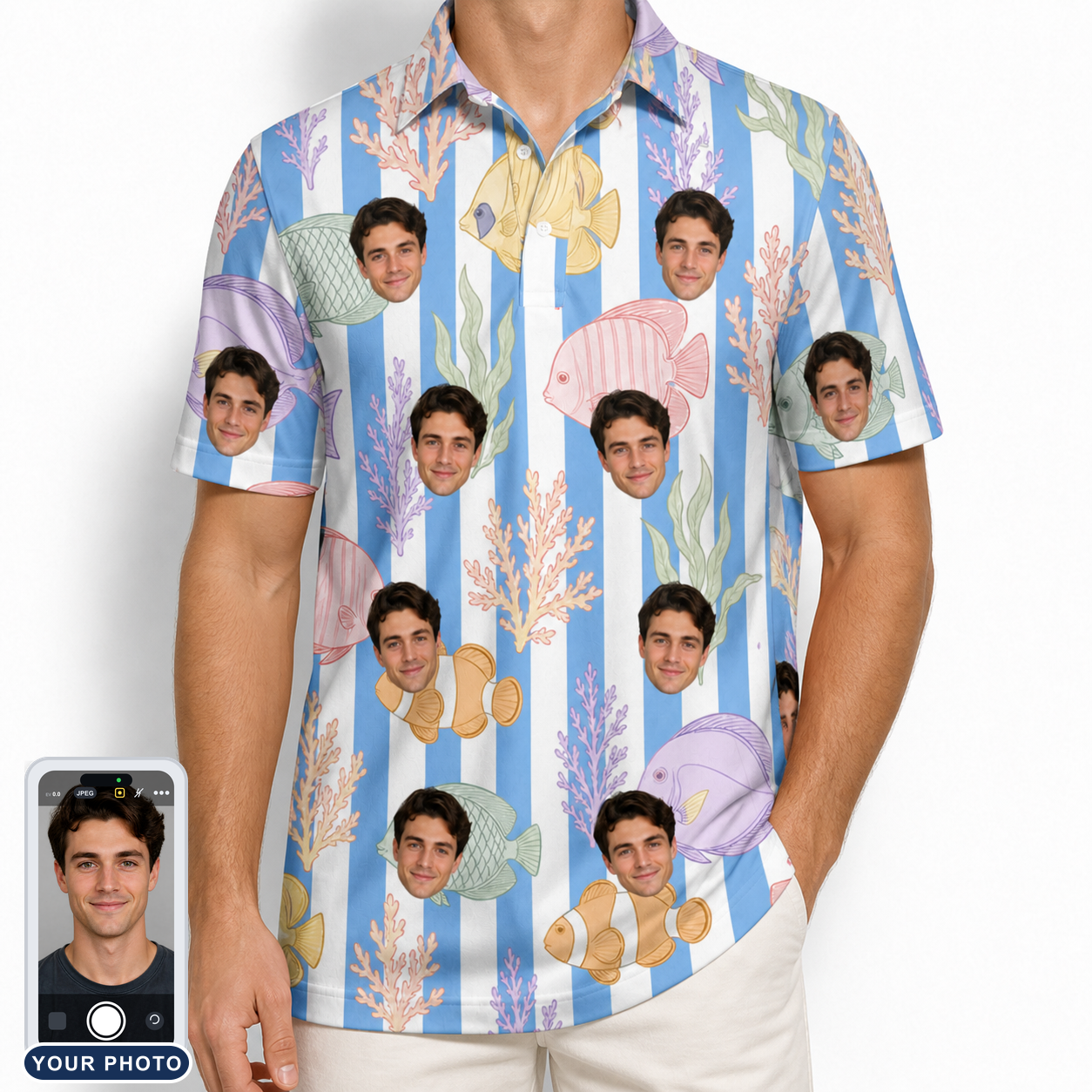 Men's Reef Rascals Custom Face Polo Shirt