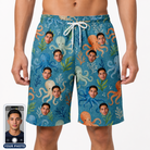 Men's Octopus Ocean Custom Face Beach Shorts