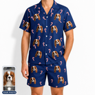 Men's Peppermint Pizzazz Custom Dog Face Shirt & Shorts Set