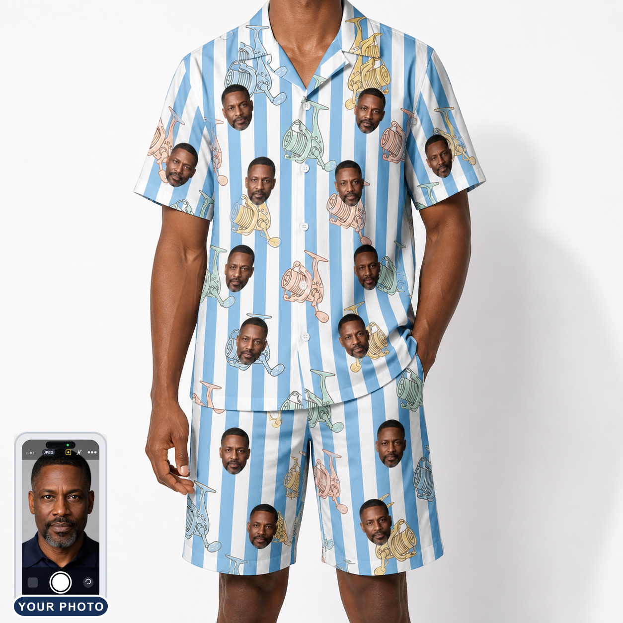 Men's Spinner Spritz Custom Face Shirt & Shorts Set