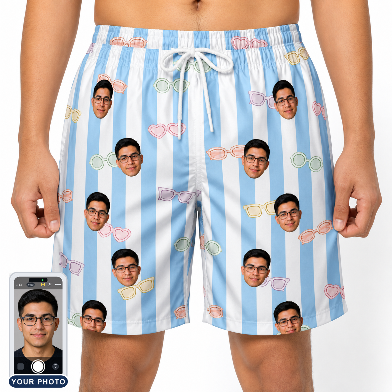 Men's Henhouse Hues Custom Face Beach Shorts