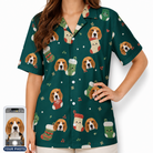 Women's Chimney Cheer Custom Dog Face Hawaiian Shirt