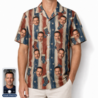 Men's Christmas Cuffs Custom Face Hawaiian Shirt
