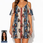 Women's Wrapped Wonders Custom Face Off-Shoulder Dress