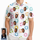 Men's Rainbow Ripples Custom Face Polo Shirt