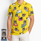 Men's Velvet Nuzzles Custom Cat Face Polo Shirt