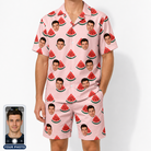 Men's Watermelon Whimsy Custom Face Shirt & Shorts Set
