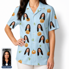 Women's Toothy Torchlight Custom Face Hawaiian Shirt