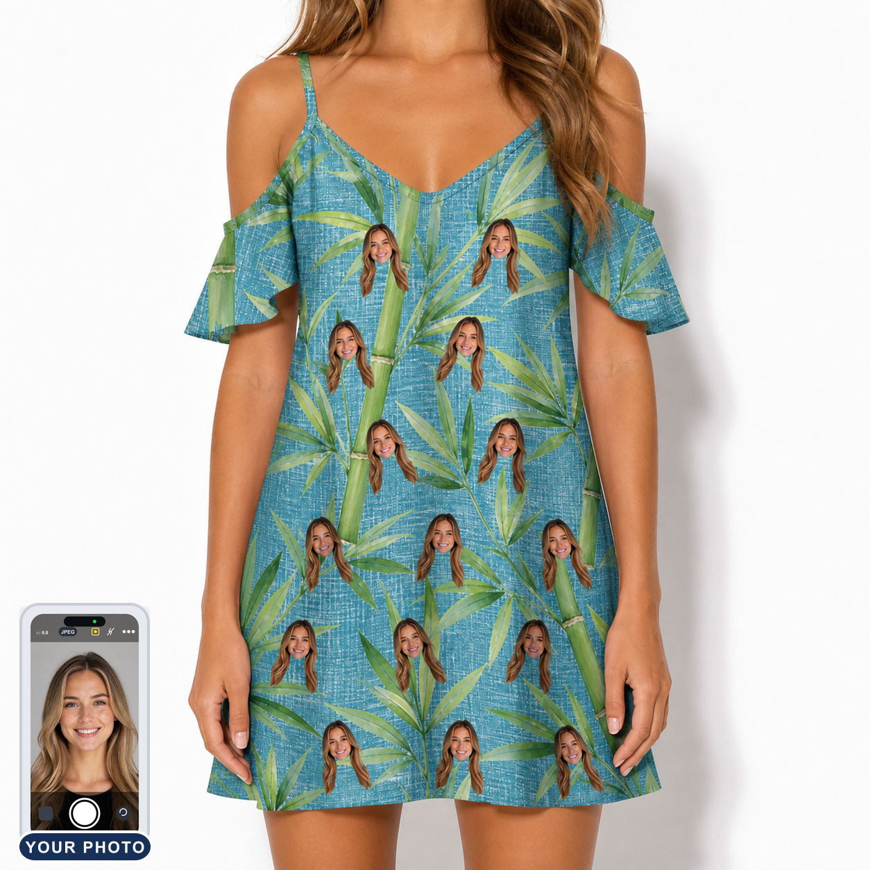 Women's Bamboo Boogie Custom Face Off-Shoulder Dress