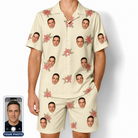 Men's Poinsettia Pop Custom Face Shirt & Shorts Set