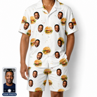 Men's Burger Banquet Custom Face Shirt & Shorts Set