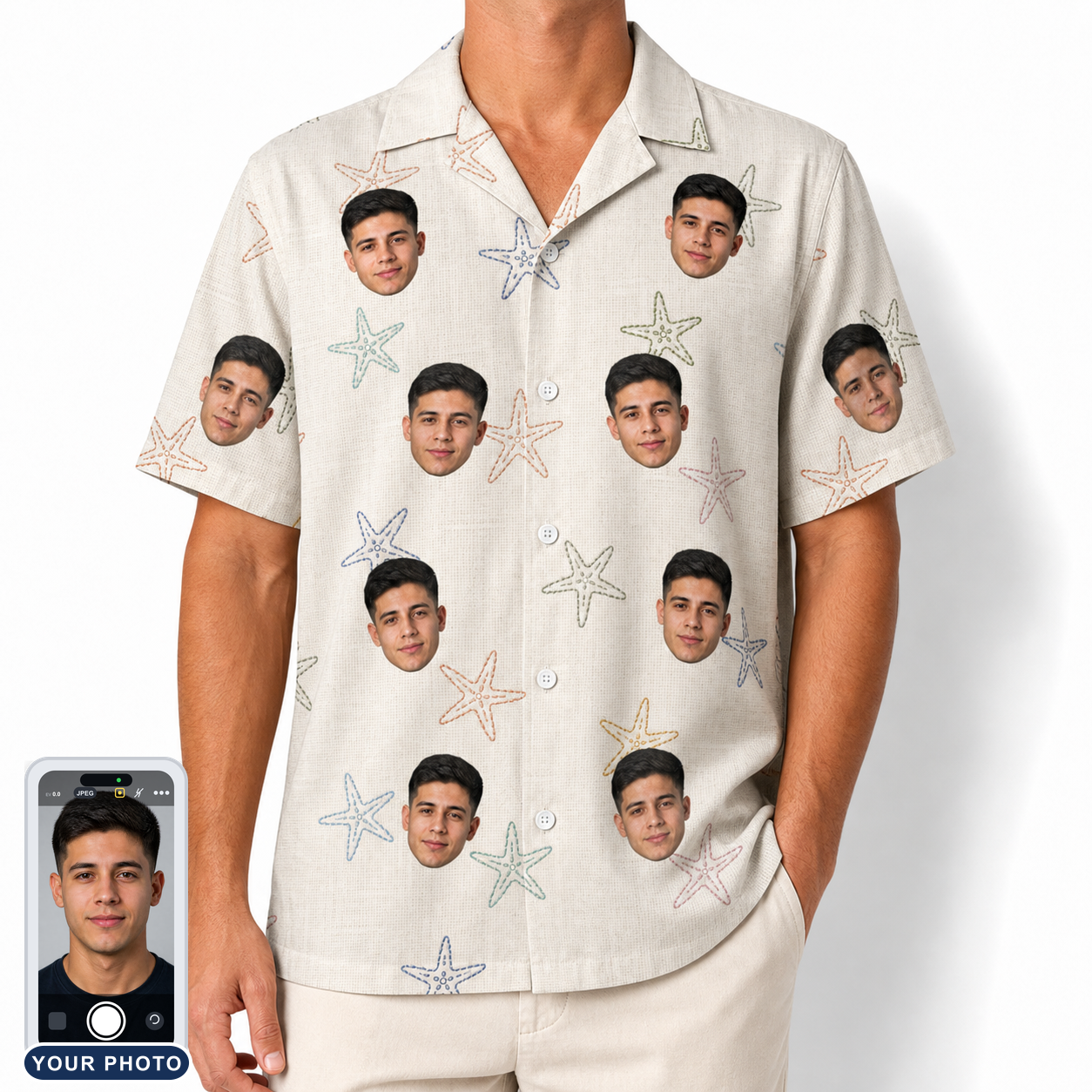 Men's Aster Drift Custom Face Hawaiian Shirt