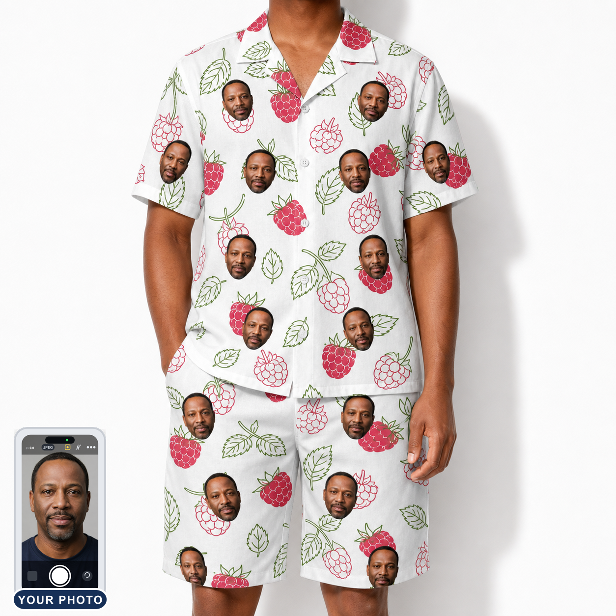 Men's Drupelet Dance Custom Face Shirt & Shorts Set